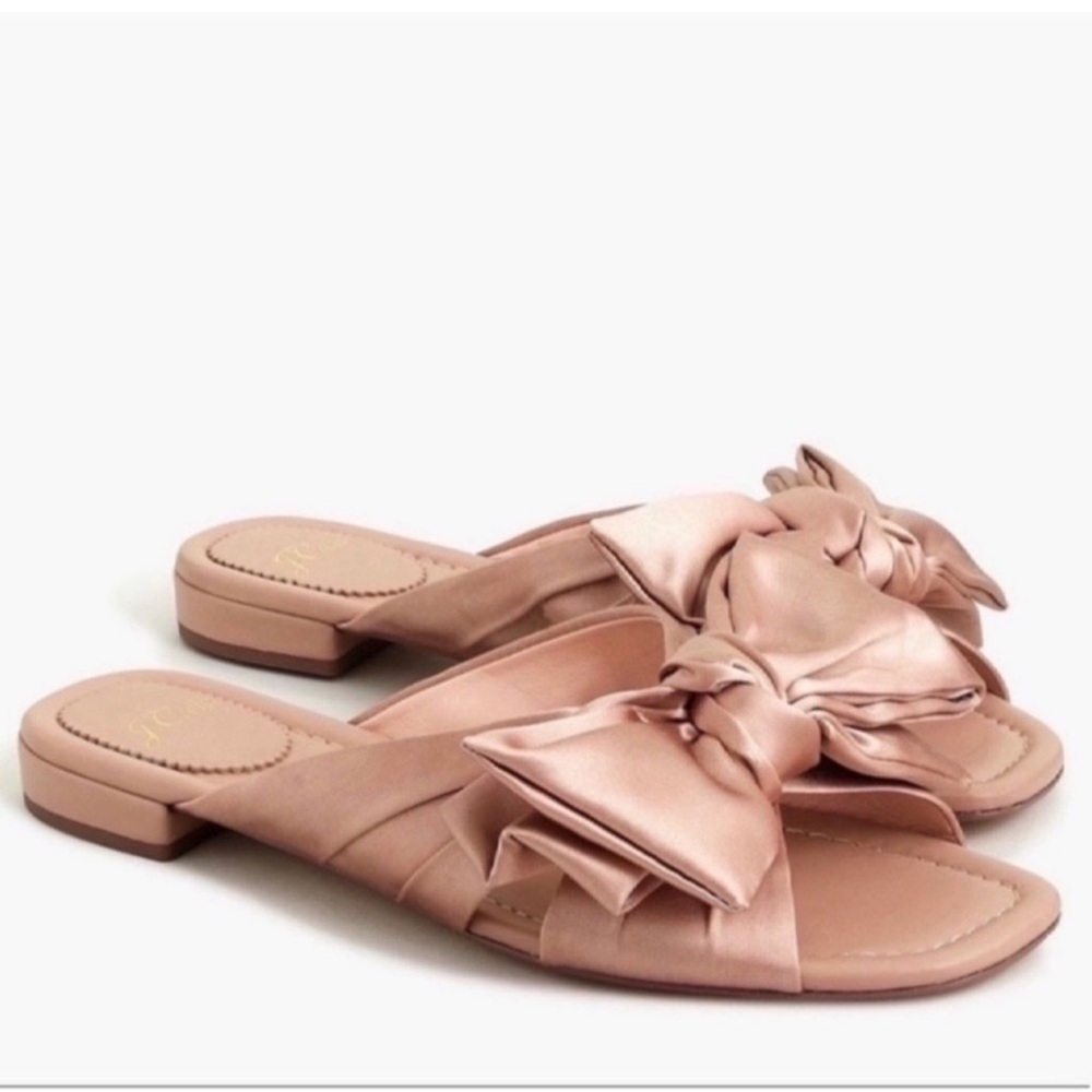 J. Crew Abbie Blush Satin Bow Sandal size 9